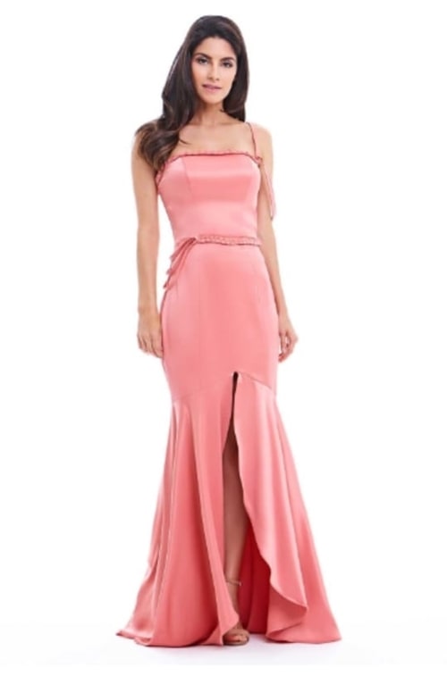 vestido de festa longo rosa pêssego para casamento durante o dia vestido de festa longo rosa pêssego para casamento durante o dia