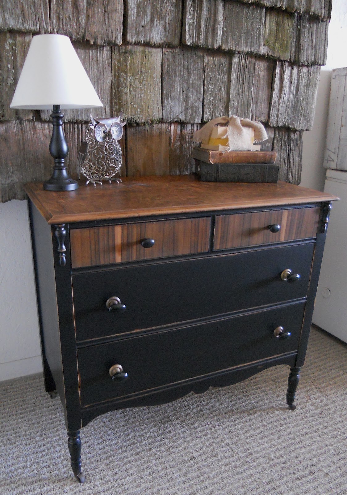 createinspire: Antique dresser black & wood