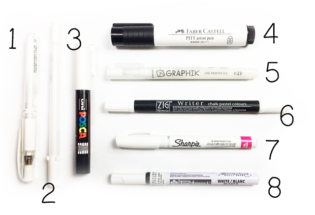 White Pens and Markers Comparisons For Cards - REVIEW 