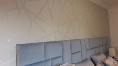 Cabeceira de cama azul