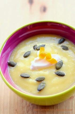 zuppa di topinambur all'arancia con creme fraiche e...nuovo corso targato mariintkitchen!!!