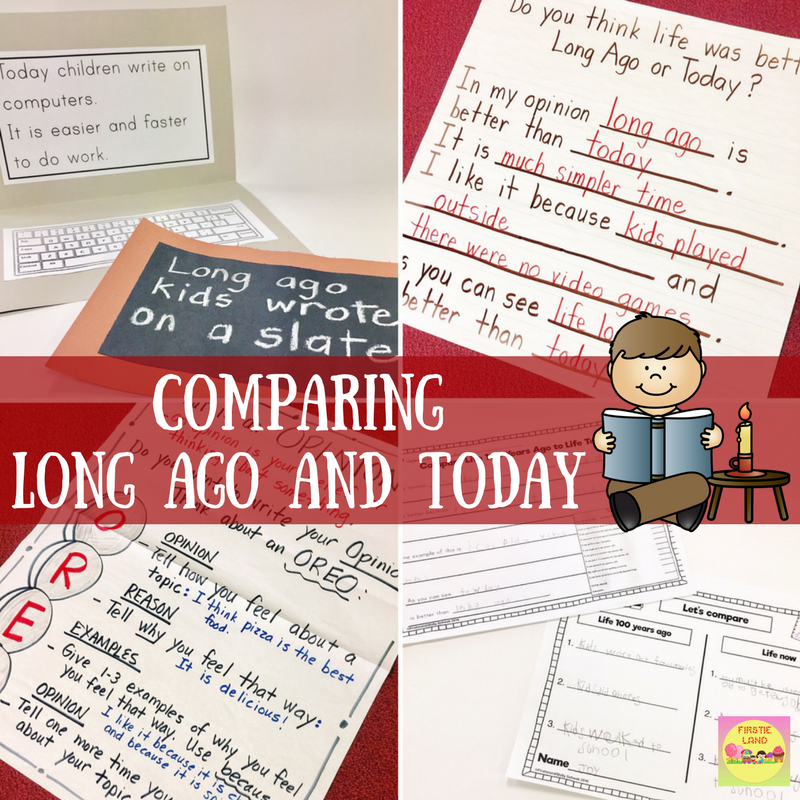 Long compare. Crafts for Kids long ago and today.