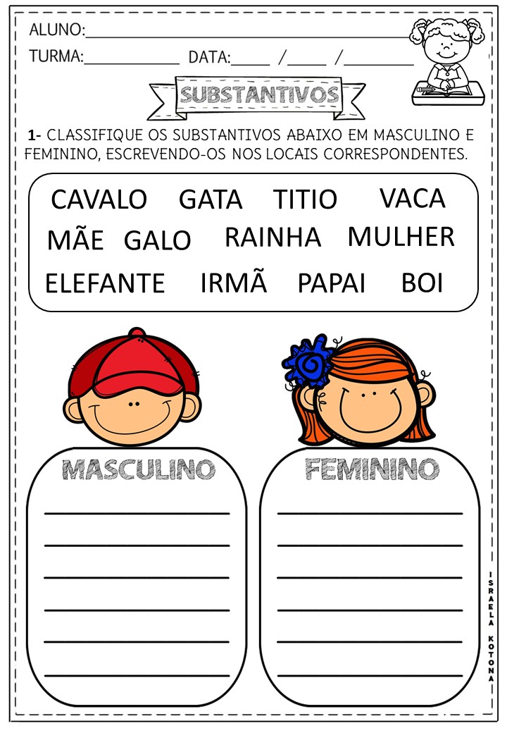 JOGO: BARALHO MASCULINO E FEMININO!  Substantivo masculino e feminino,  Atividades substantivos, Substantivo masculino