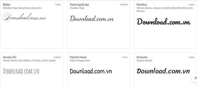 Tải phần mềm Bộ Font chữ viết tay