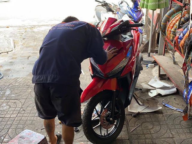 Xe Honda Vario sơn màu đỏ candy cực đẹp