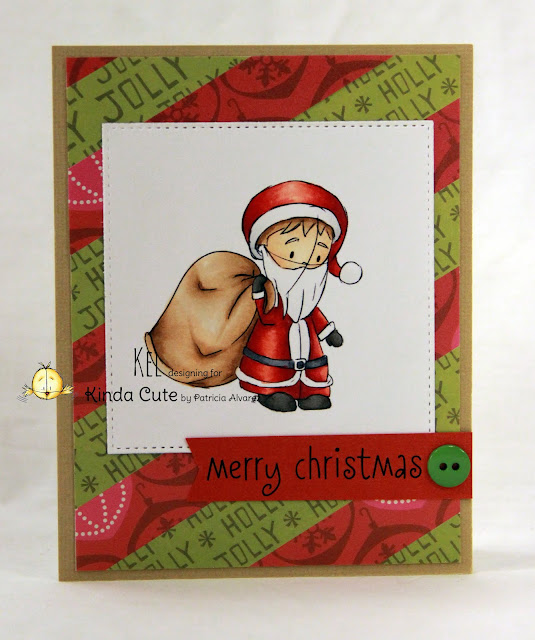 Christmas card using santa claus sketch digital stamp