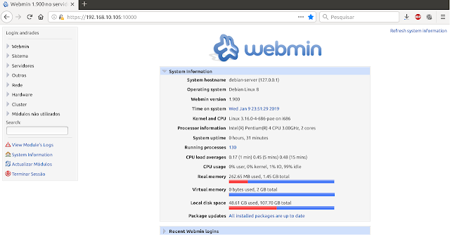 Webmin - Administrador de Sistemas - Dicas Linux e Windows