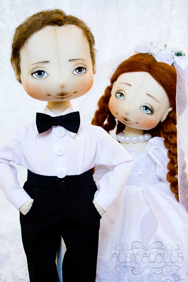 Кукла жених. Текстильная кукла жених и невеста. Интерьерные куклы семья, жених с невестой.
