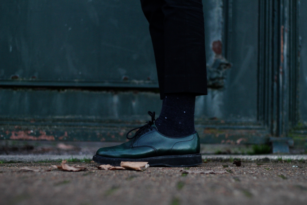 Chaussures en cuir vert Church's Leyton compensees