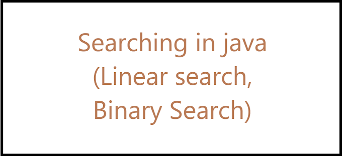 Java Linear search | Java Binary search - Algomentor