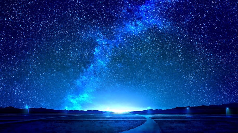 Starry, Night, Sky, Horizon, Scenery, 4K, #6.959