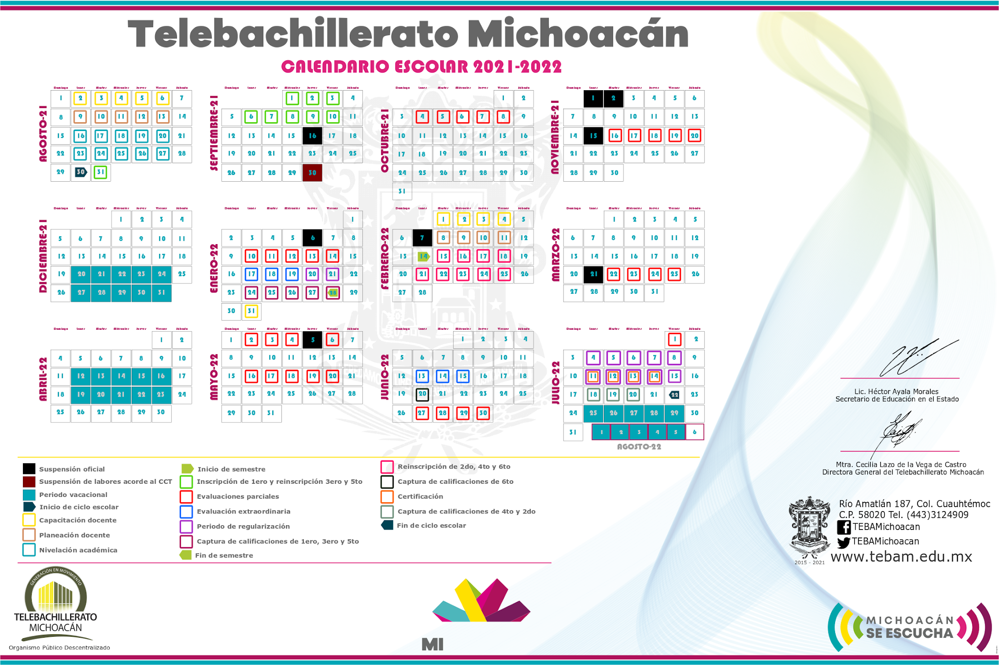 Telebachillerato Michoac N Calendario Escolar 2021 2022 Gambaran