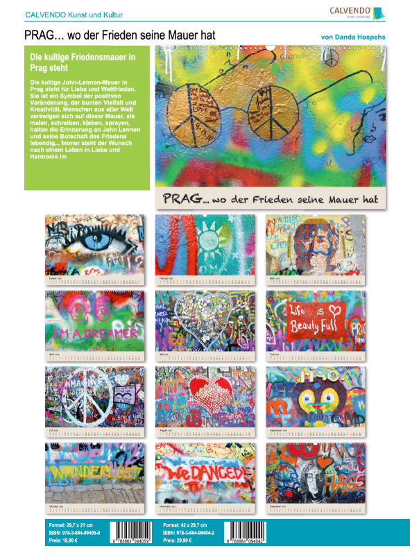 Kalender 2021 "John Lennon Mauer in Prag"