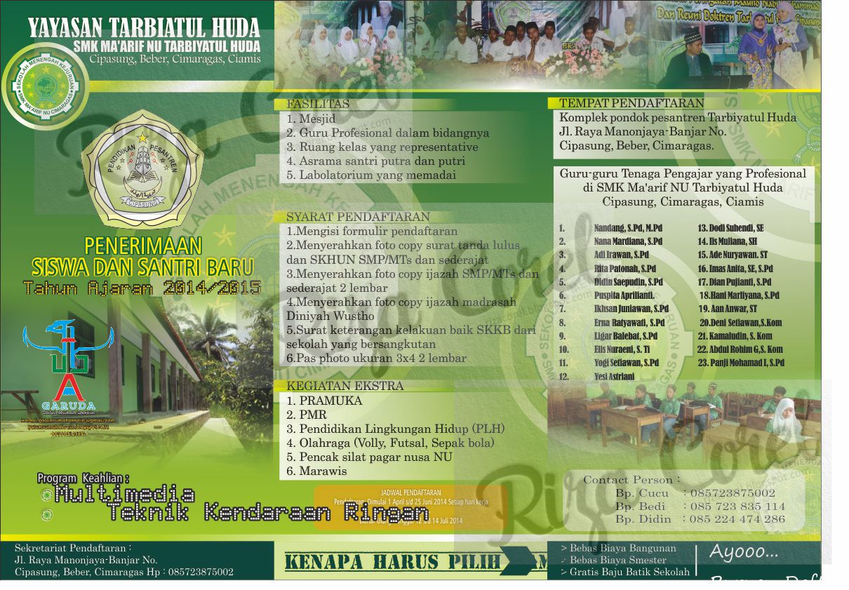 Brosur Penerimaan Siswa Baru [.cdr] Gratis MNJ NooB