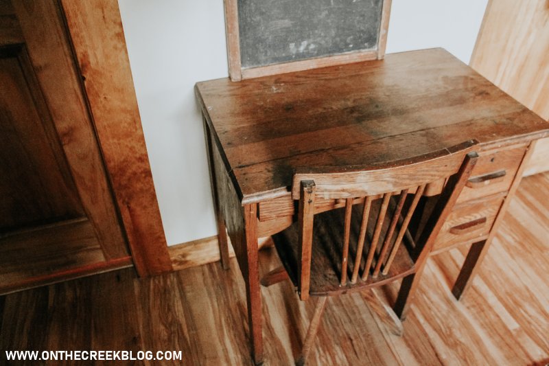 A little wood school desk! | On The Creek Blog