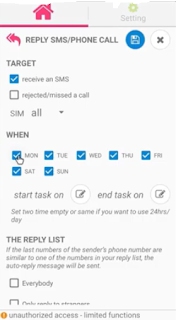 How to set up an auto-reply to missed calls, and texts on an android phone?