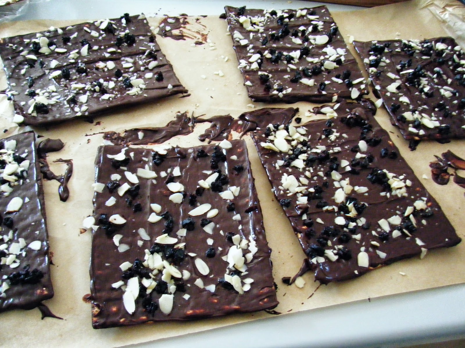 Matzo Cherry, Chocolate Almond Crackers