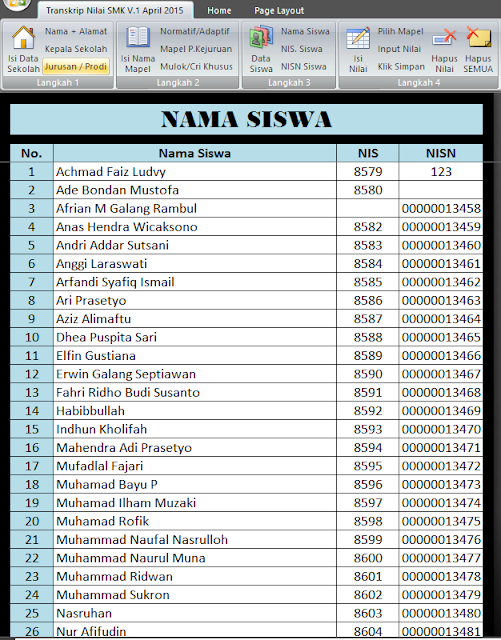 Format Transkrip Smk Sma Mulyono