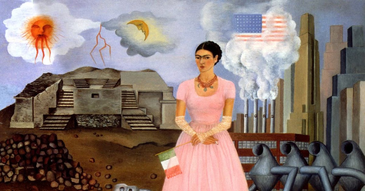 Selbstbildnis an der Grenze zwischen Mexiko und den Vereinigten Staaten, 1932 frida kahlo