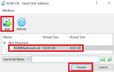 Pilih Use an existing virtual hard disk file temukan VDi yang diekstrak. Klik buat
