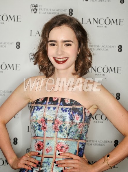 Lily Collins at the Lancome Pre-Bafta Party in London | Fashion Blog by