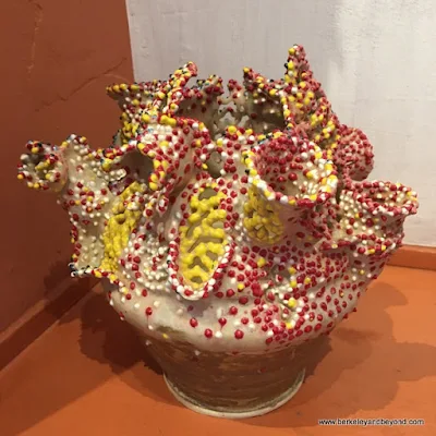colorful pot by artist Jess Stimson in Blue Door Gallery Studios in Guerneville, California