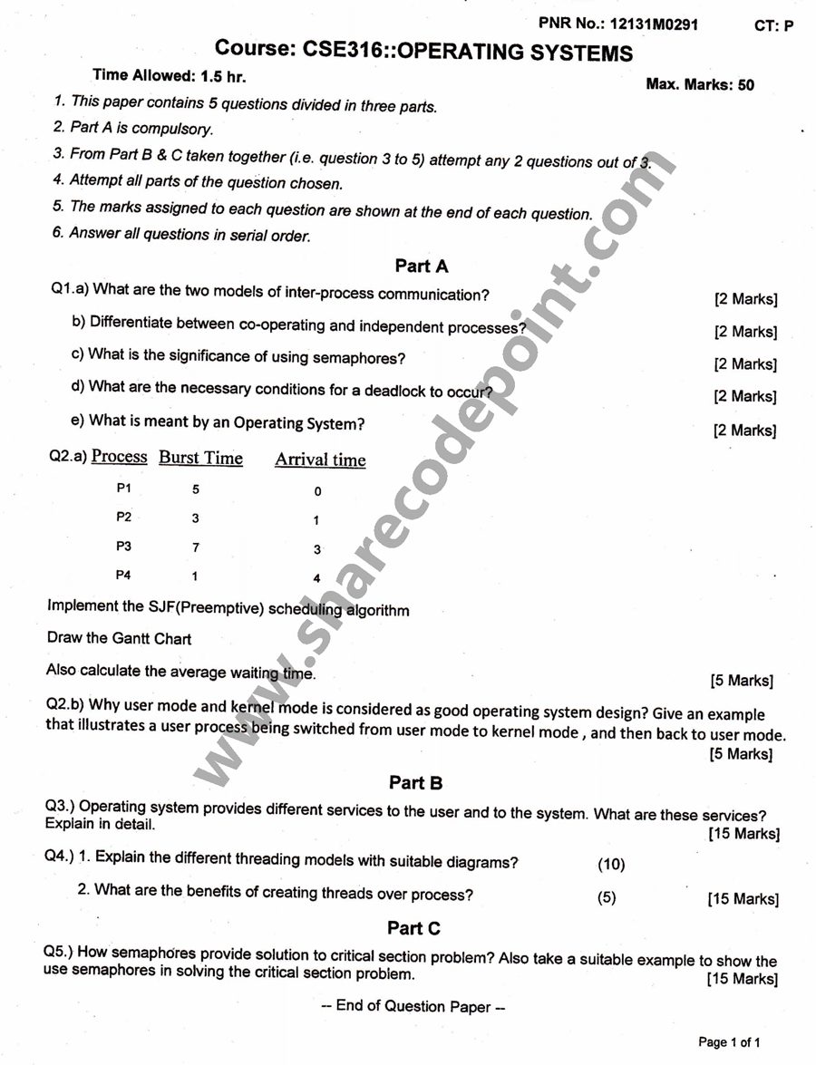 Paper for operating systems