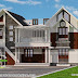 2987 sq-ft 5 bedroom sloping roof mix house