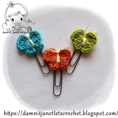 Crochet butterflies for bookmarks 