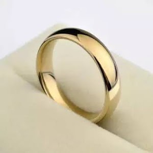 Cincin nikah titanium gold Pria dan Wanita cincin titanium warna emas bisa bayar di tempat
