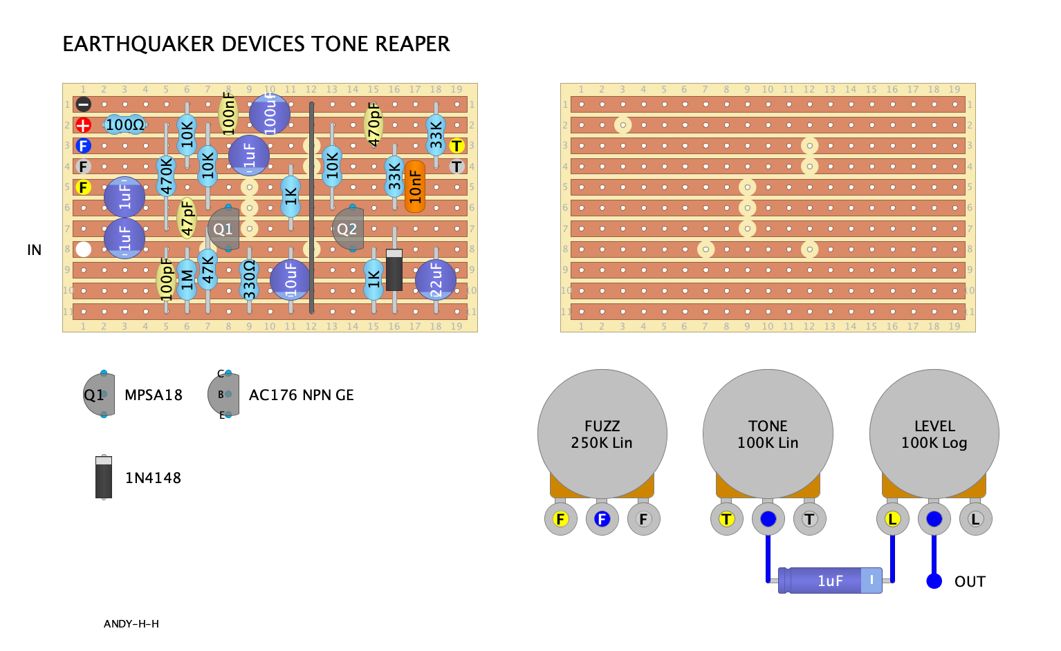Guitar Effects - Vero - Point to Point - Tag Board Layouts: EARTHQUAKER
