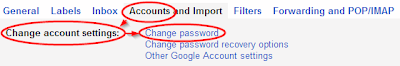 Settings->Accounts->Change password