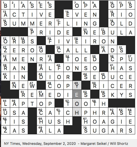 Rex Parker Does The Nyt Crossword Puzzle Alpine Crossing Over Austrian Italian Border Wed 9 2 20 Suffragist And Longtime Leader In The National Woman S Party German Grandparent Affectionately Middle Distance