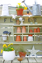 potting bench painted makeover diy depot star galvanized string lights metal watering benches cans seagrass baskets belly patio challenge lighted