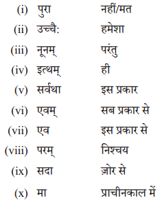 NCERT Solutions for Class 10 Abhyasvan Bhav Sanskrit Chapter 9 अव्ययानि