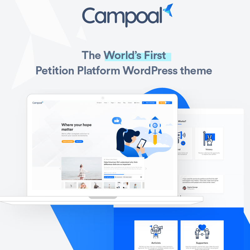 Campoal - Petition Platform & Fundraising WordPress Theme Campoal - Petition Platform & Fundraising WordPress Theme