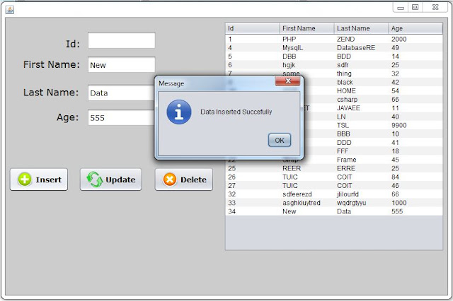 NetBeans Database Insert Button