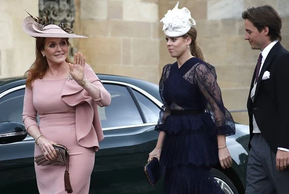 Lady Gabriella wore a bespoke dress designed by Luisa Beccaria, diamond tiara. Prince Harry, Pippa Middleton, Queen Elizabeth