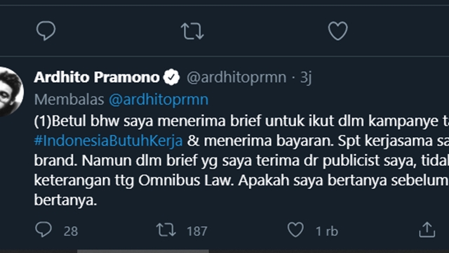 Posting Dukungan Ruu Cipta Kerja Artis Ini Beri Klarifikasi Dan Kembalikan Bayaran Channel Media Berita Central Indonesia