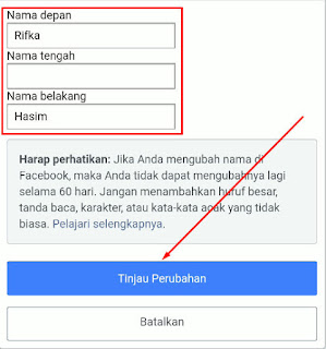 Cara Ganti Nama Facebook