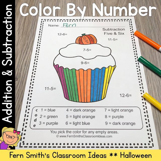 Click Here to Download this Halloween Color By Number Addition and Subtraction Printables Resource Bundle #FernSmithsClassroomIdeas Click Here to Download this Halloween Color By Number Addition and Subtraction Printables Resource Bundle #FernSmithsClassroomIdeas