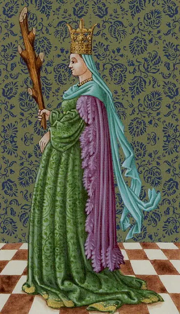 Queen of Wands - Medieval Tarot 