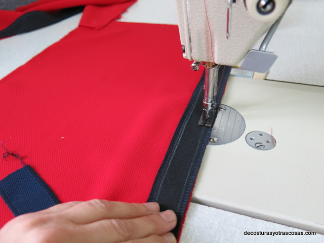 coser tiras de adorno contraste