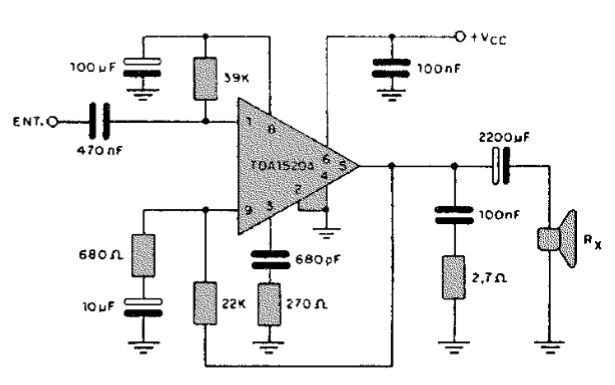Circuito para hacer Amplificador de 14W con TDA1520A | Skulltrap