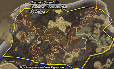 Shattered Mountain locations wyrdwood map