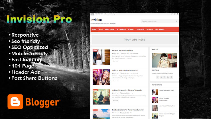 Invision Pro Responsive Blogger Template Invision Pro Responsive Blogger Template