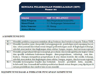 Perangkat Pembelajaran IPS Kelas 9 Semester Genap