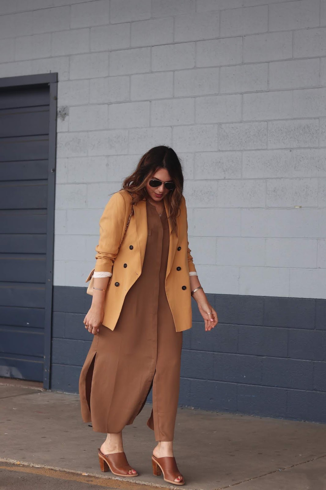 Maxi dress + blazer outfit — Covet & Acquire