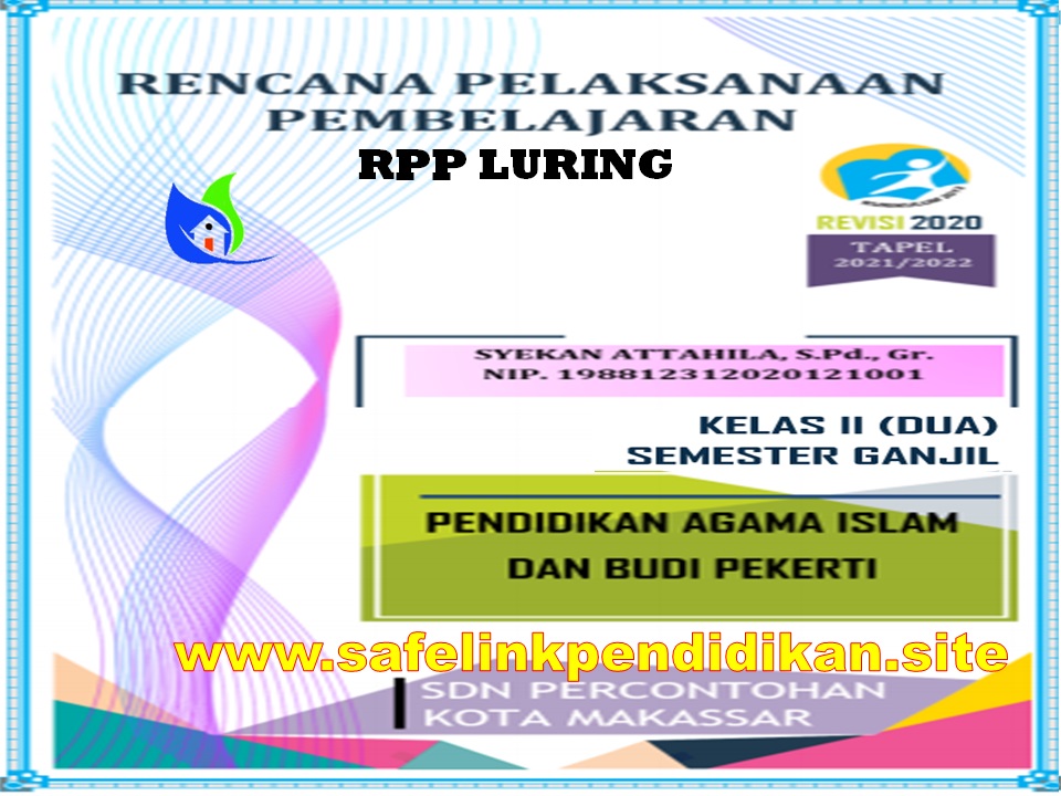 Contoh RPP Luring 1 Lembar PAI Dan BP Kelas 2 SD/MI