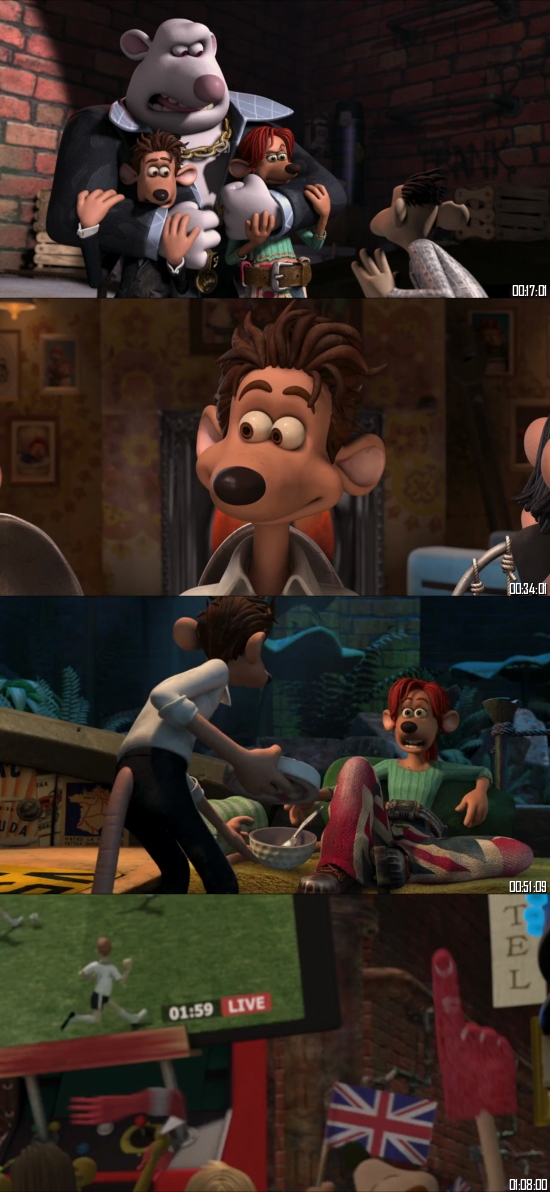 Flushed Away 2006 BRRip 720p 480p Dual Audio Hindi English Full Movie Download